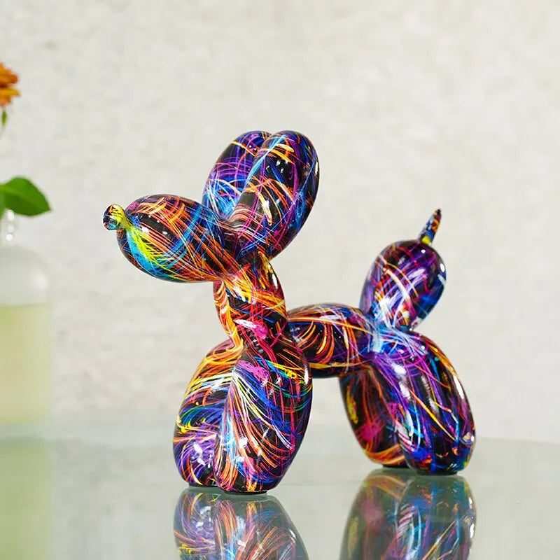 Resin Graffiti Balloon Dog Figurines