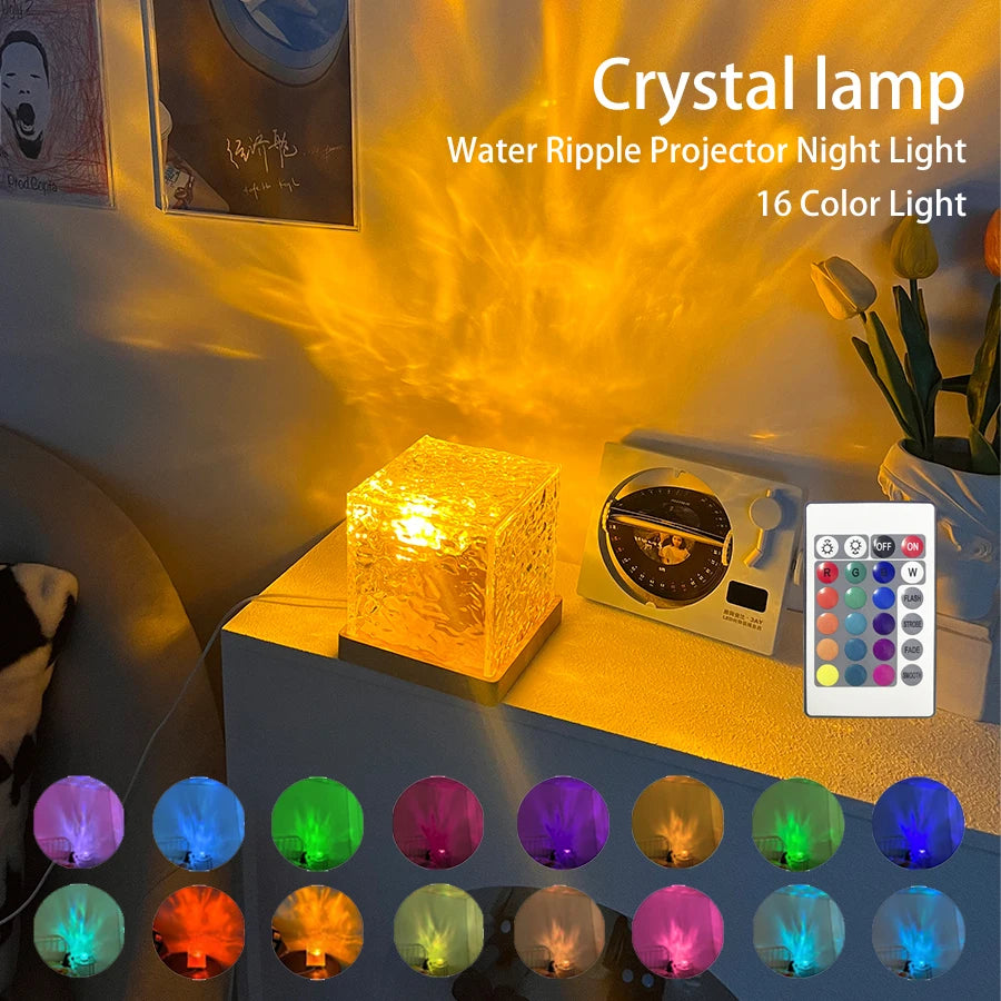 Rotating Water Ripple Projector Night Light