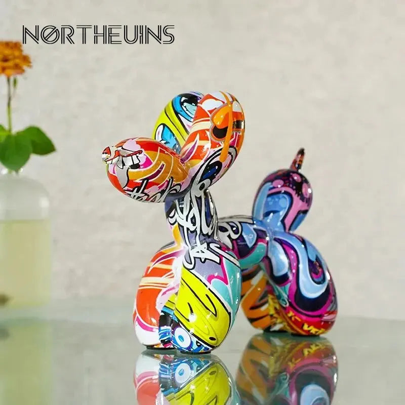 Resin Graffiti Balloon Dog Figurines