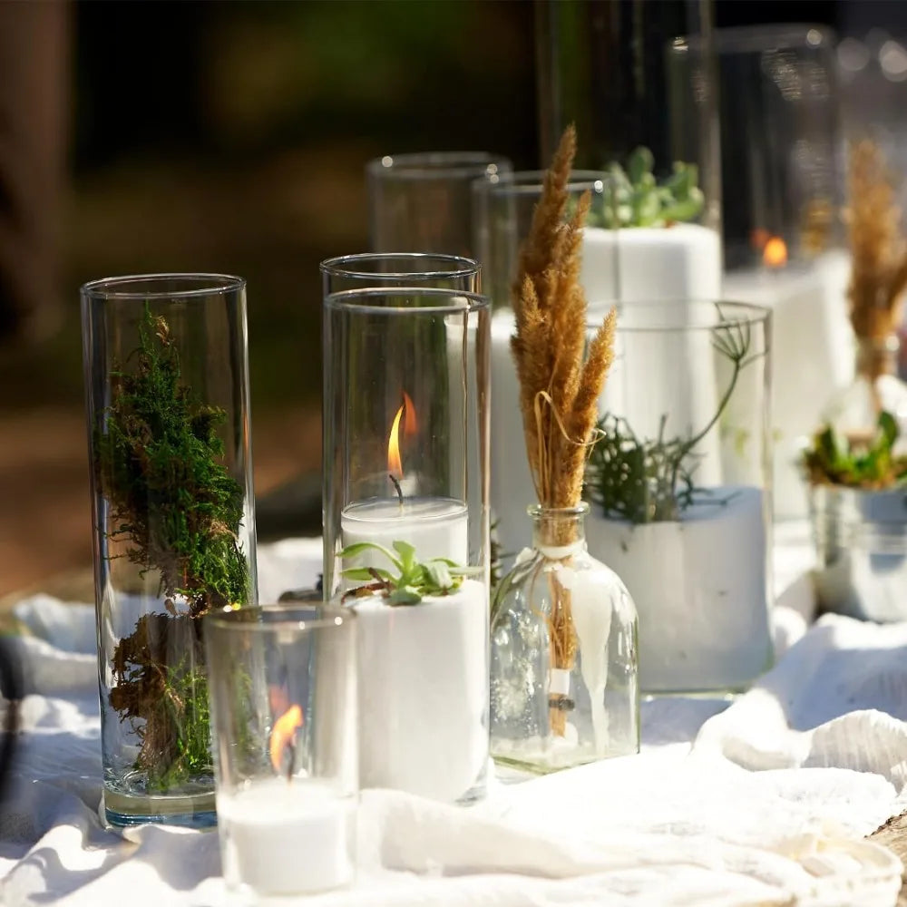 24 PCs Clear Glass Cylinder Vases