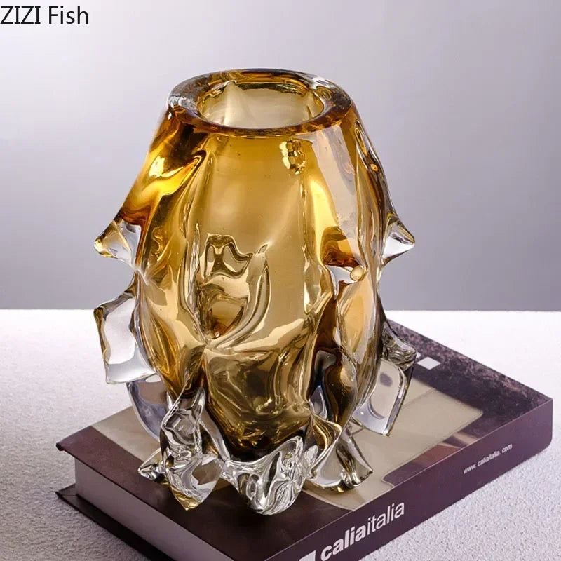 Creative Amber Gradient Glass Vase